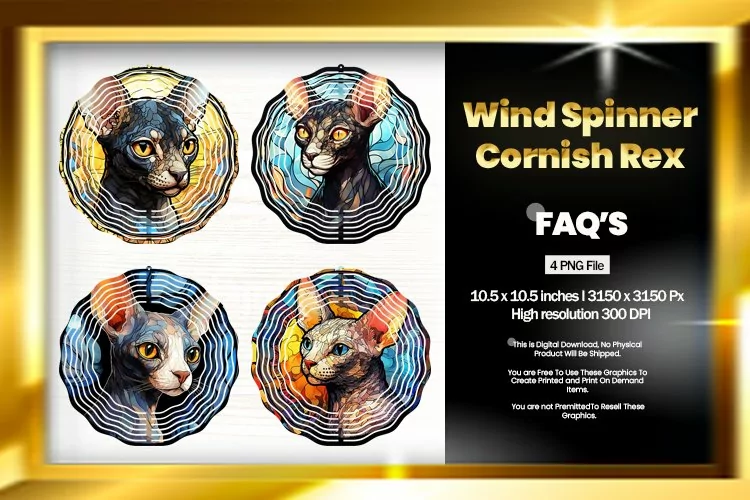 Cornish Rex Wind Spinner Sublimation - 04 Variations