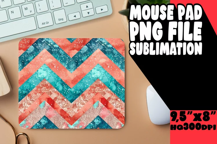 Glittery Colorful Stripe Mouse Pad Art