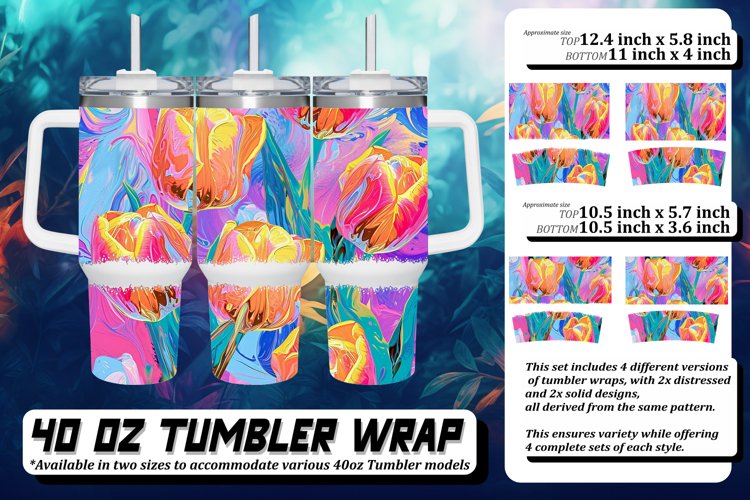 Radiant Spring 3D Flower Tumbler Wrap 40oz example image 1
