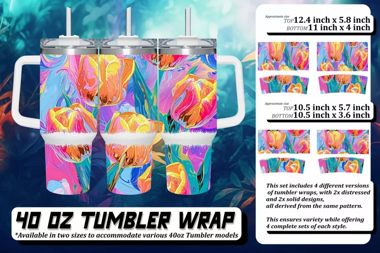 Radiant Spring 3D Flower Tumbler Wrap 40oz