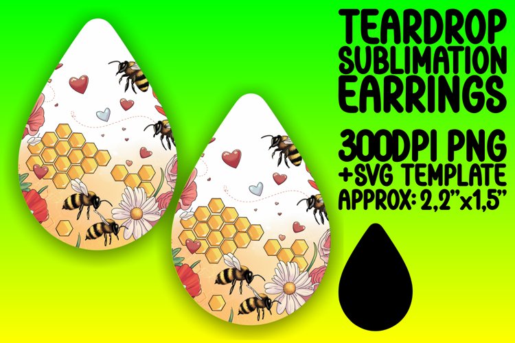 Artful Teardrop Design for Sublimation , Bee