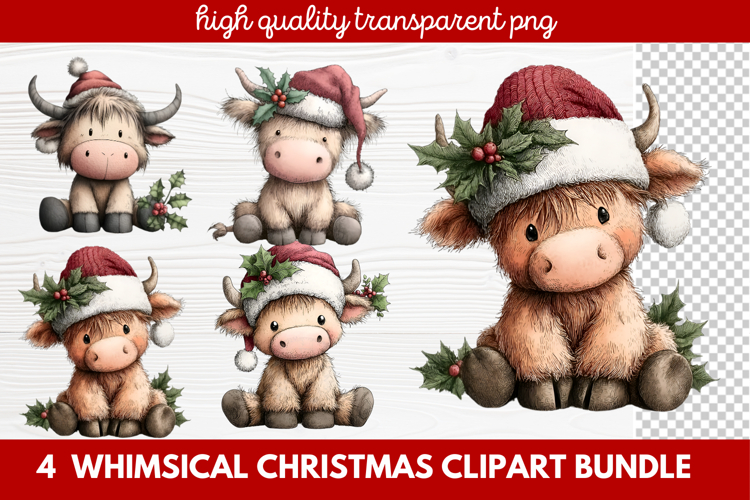 Whimsical Christmas Clipart | Cute Festive Holiday PNG