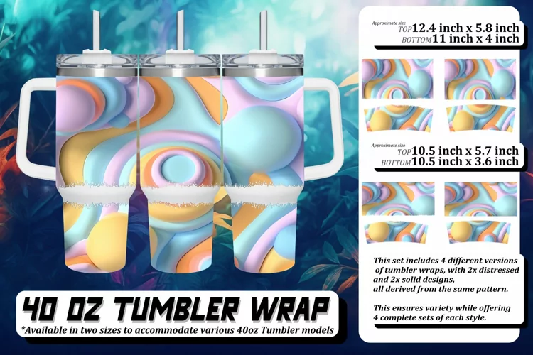 Vibrant Abstract 40oz Sublimation Tumbler Design