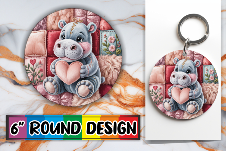 Blissful Round Sublimation Ornaments, Valenines Animals