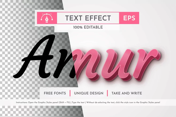 Amur Editable Text Effect, Graphic Style