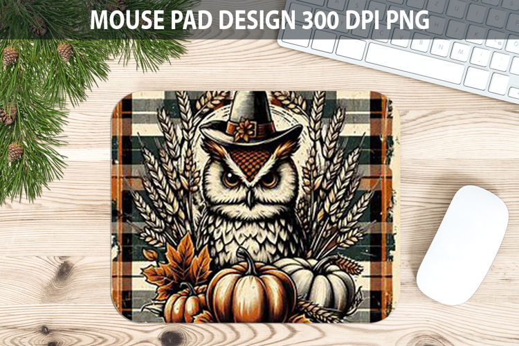 Owl Mouse pad Sublimation - Thanksgiving PNG Design