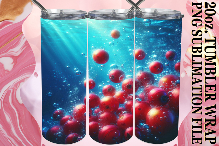 Happy Vibes 20oz tumbler wrap, 3D Fruits