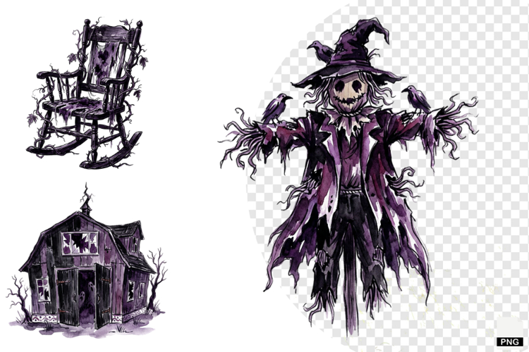 Halloween Haunted Cottage Clipart