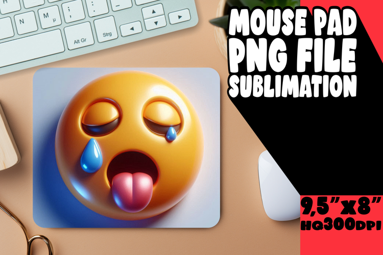 JOYFUL MOUSE MAT SUBLIMATION STYLE, 3D Emoji