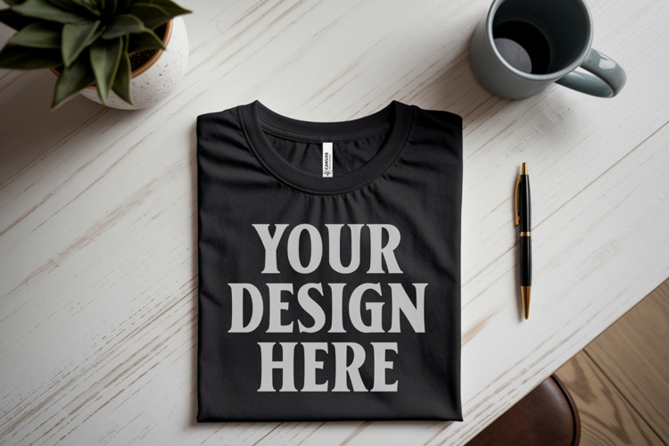 Black Tshirt Mockup Image 8