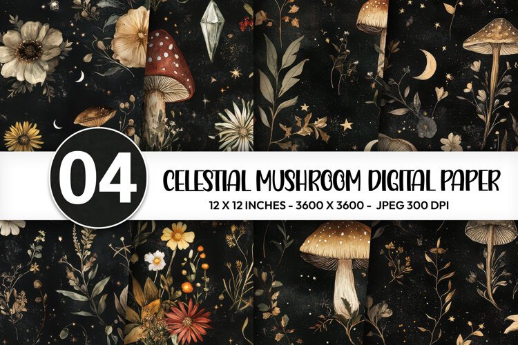 Celestial Mushroom Digital Pape example image 1