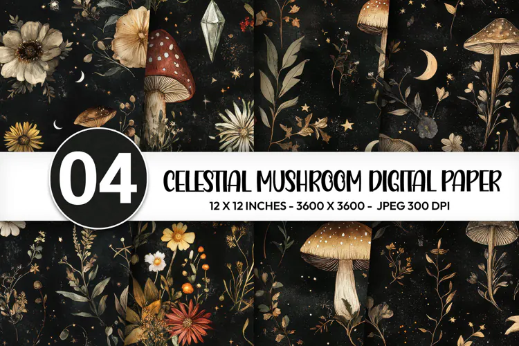 Celestial Mushroom Digital Pape