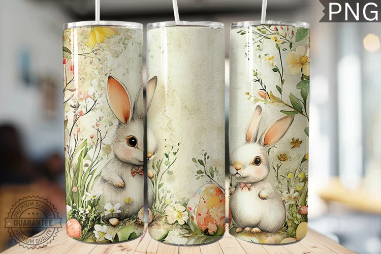 Spring Easter Tumbler Wrap - High Quality 300 Dpi