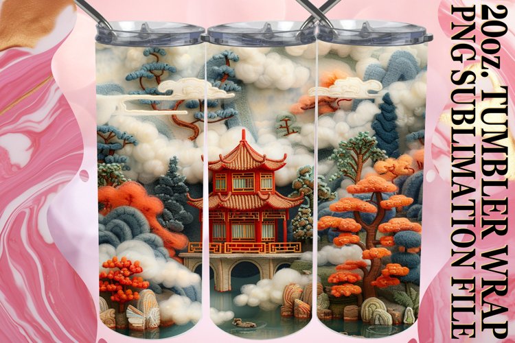 Spring Landscape Beauty in 3D Tumbler Design - 20oz