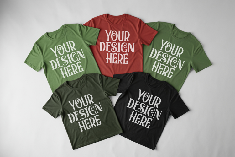 Christmas Family Matching Group T-Shirt Mockups | Holiday Fl