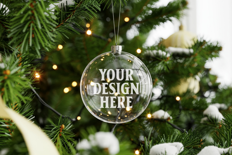 Acrylic Christmas Ornament Mockups , acrylic blank mockup