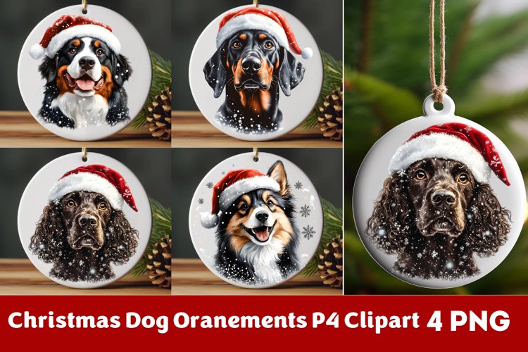 Breeds Of Christmas Dog Ornaments Clipart PNG