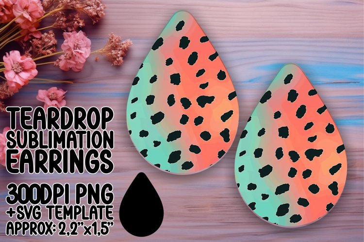 Trendy Glittery Leopard Print Teardrop Earring