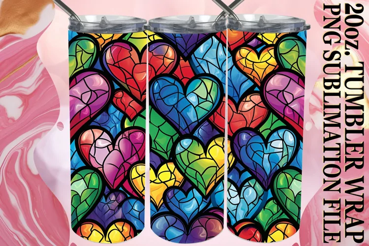 Tumbler Art - Sublimation Hearts