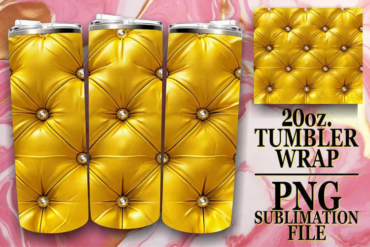 Quilted 3D Pattern Tumbler Wrap Sublimation