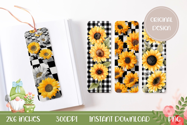 Sunflowers Bookmark Designs, Yellow Flowers Bookmarks
