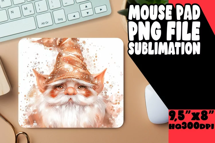 Springtime Sanctuary: Gnome Mouse Pad Design Watercolor