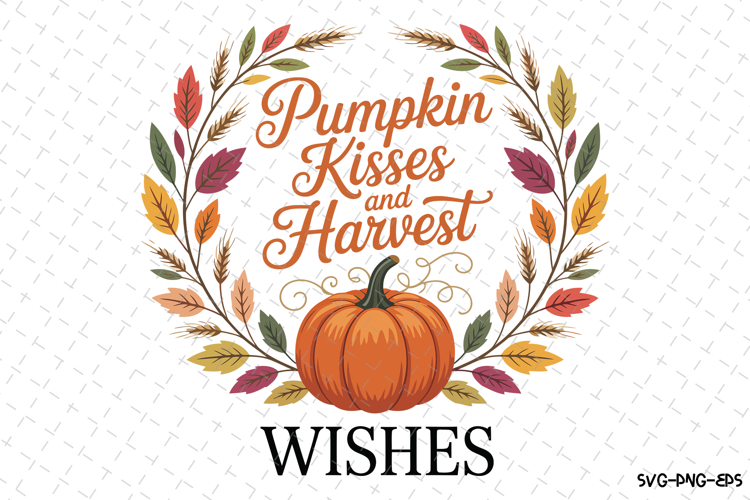 Pumpkin Kisses and Harvest Svg | Fall Svg | Svg File