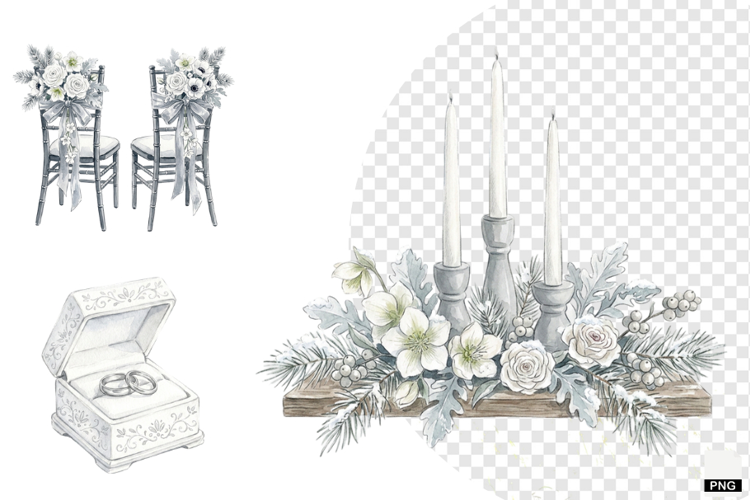 Snowy Romance Wedding Clipart