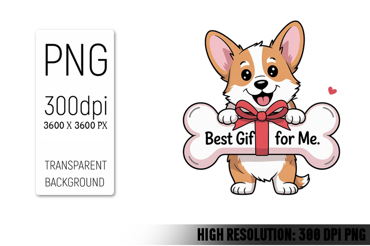 Cute Christmas Dog, Animal Sublimation Clipart PNG