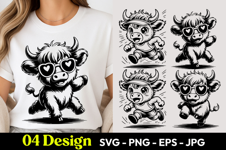 Funny Bull Cartoon SVG PNG