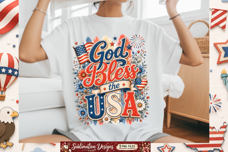God Bless the USA Sublimation Desig|Trending American png
