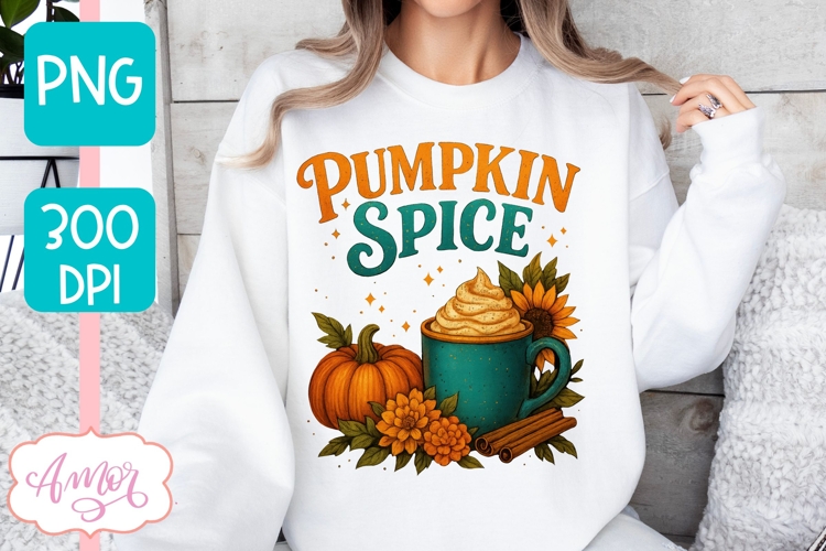 Pumpkin spice coffee PNG for sublimation | Fall design