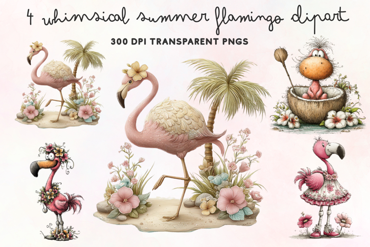 Cute Flamingo Clipart Image 2