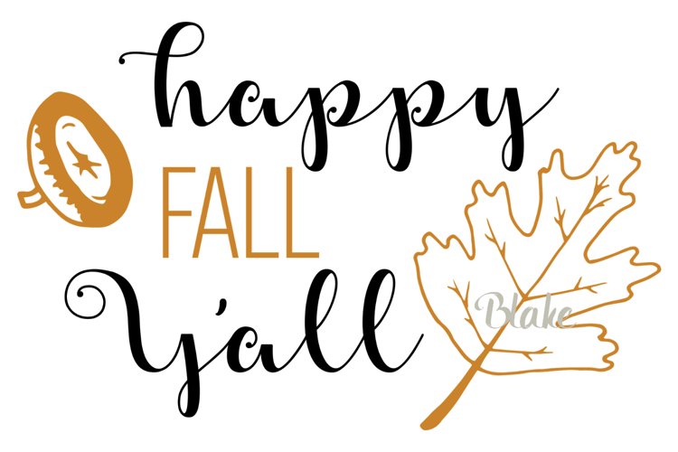 Happy Fall Y'all svg Fall svg Fall leaves t-shirt design svg example image 1