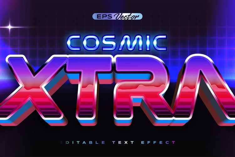 Retro shiny Y2K editable text effect cosmic xtra with future example image 1