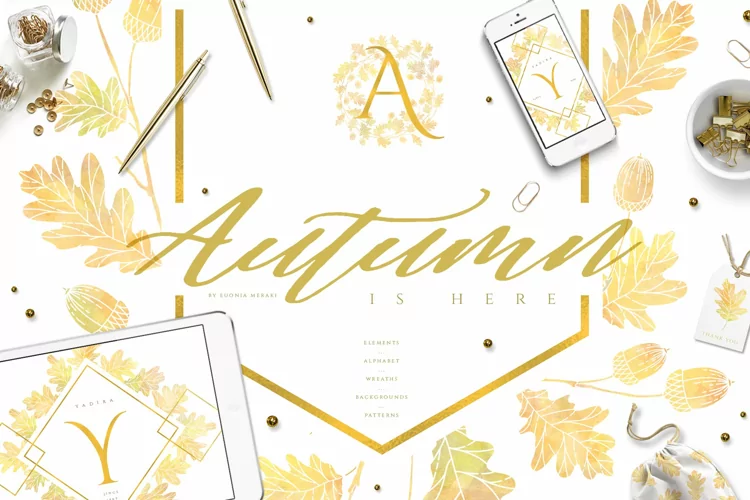 Autumn is Here - gentle clipart