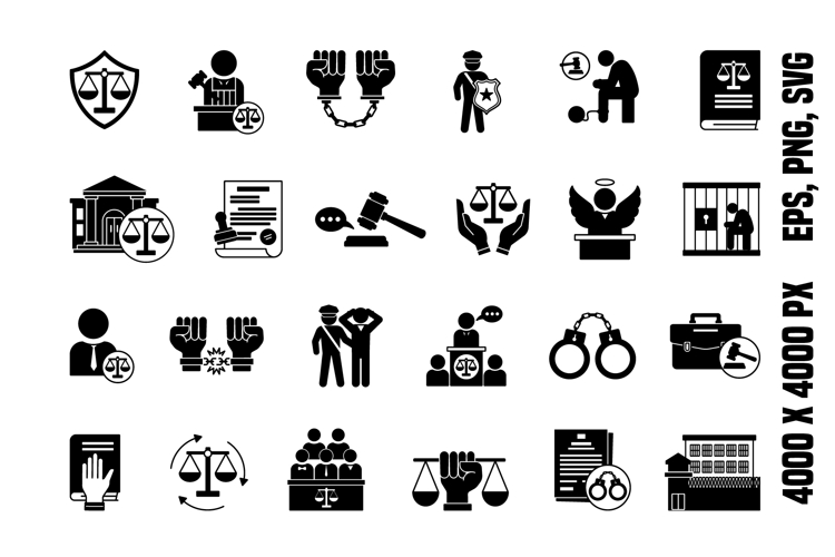 Black Justice Icon Set