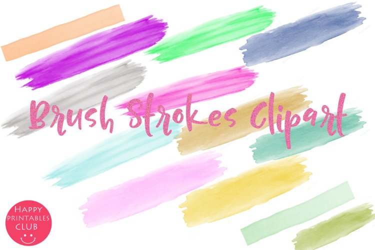 Colorful Brush Strokes Clipart I Brush Strokes Clipart example image 1