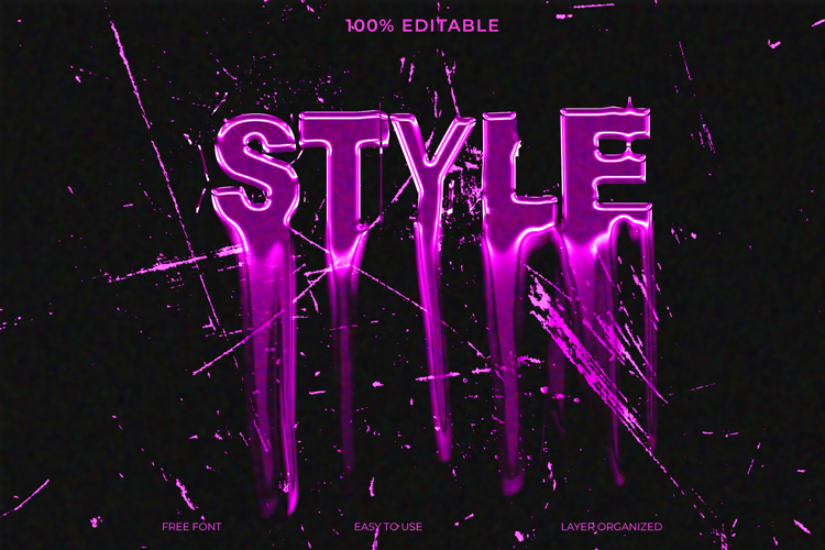 Neon Style Text Effect 3D Typography Design example image 1