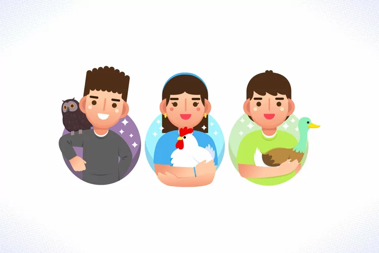 People Avatar Holding Animal