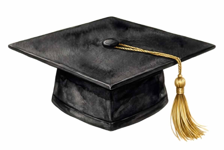 Graduation Cap with a Gold Tassel Clipart