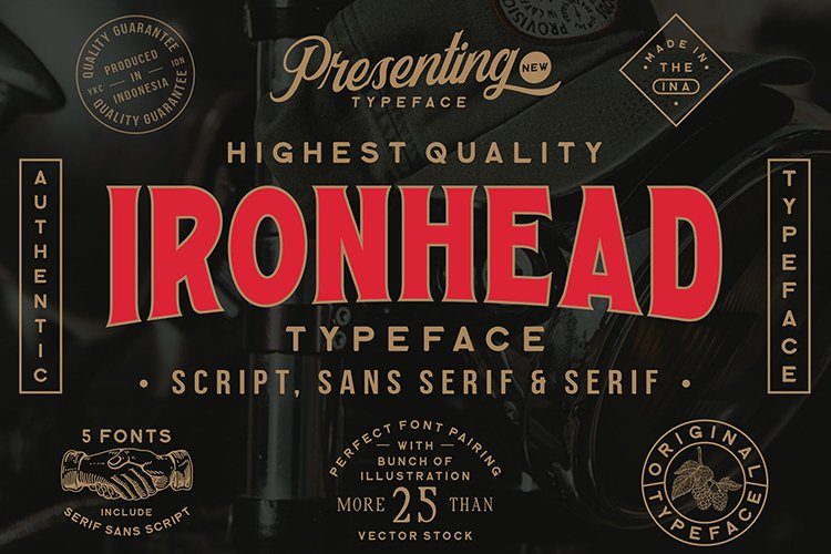 Ironhead Font Collection example image 1