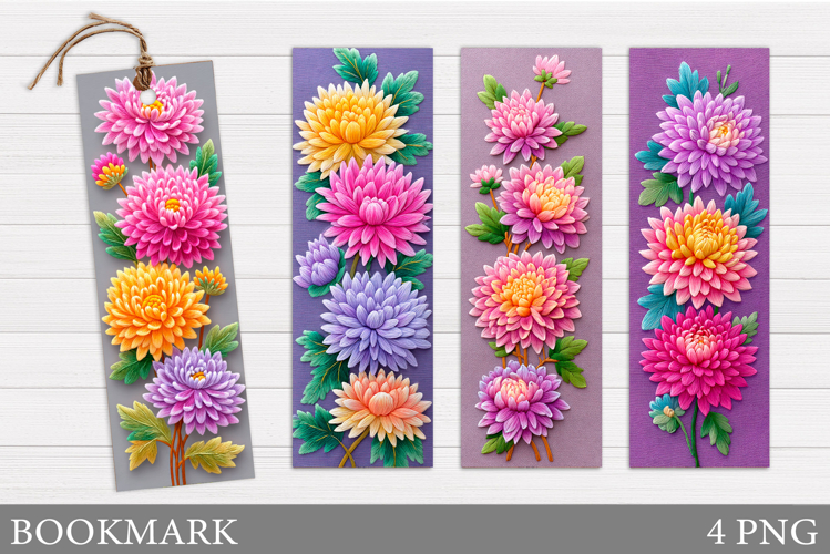 Floral Bookmark Design. Flowers Bookmark Sublimation
