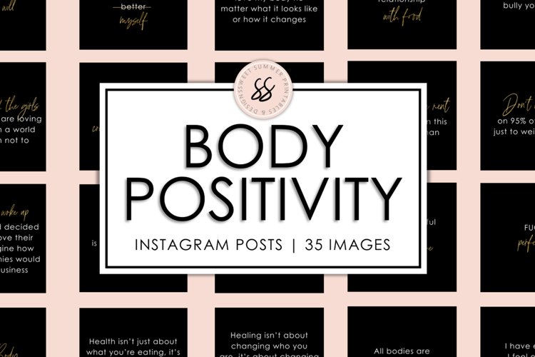 Body Positivity Black and Gold Instagram Posts example image 1