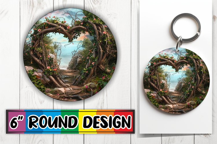 Woodland Elegance Circle Design Sublimation Floral Dream example image 1