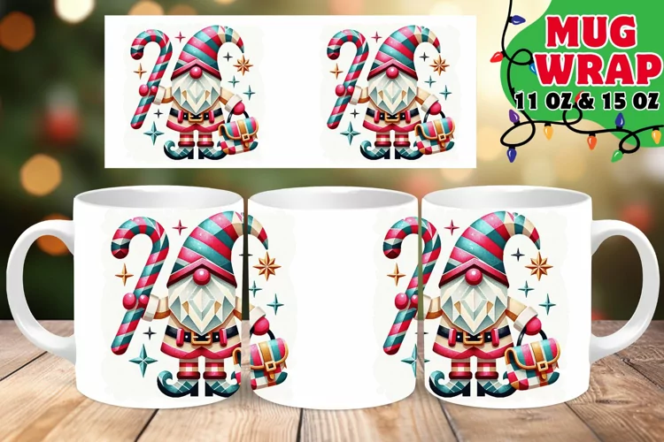 Winter Gnome Whirl 11oz 15oz Mug Wrap