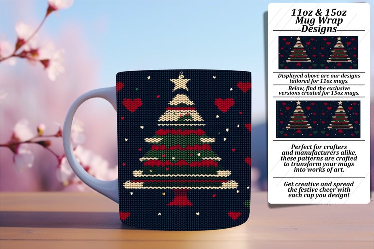 Vibrant 11oz Mug Wrap Png Template , Holiday