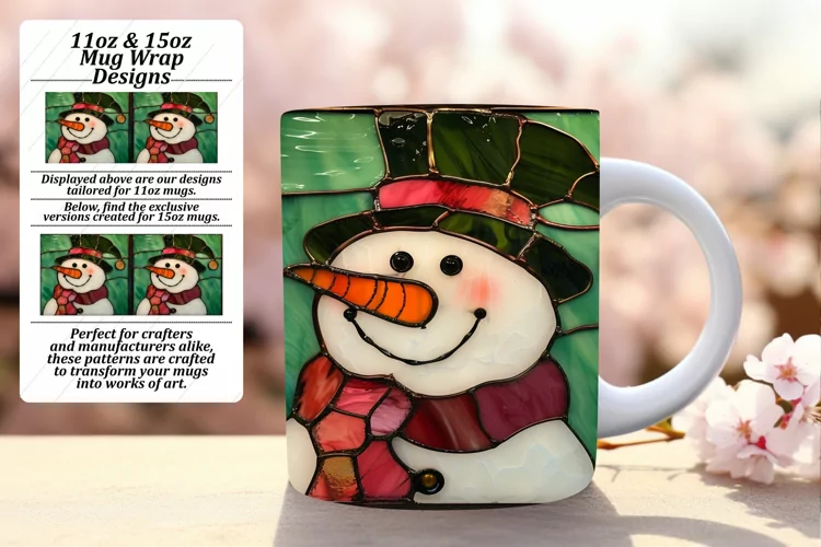 Winter 3D Snowman Wrap Holiday Design 11oz 15oz
