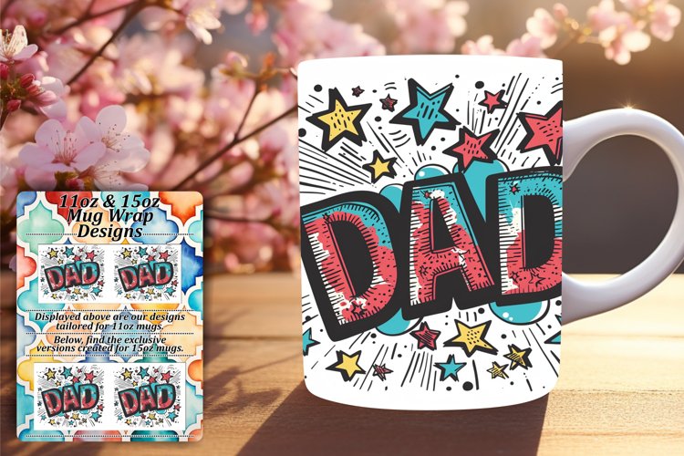 Vibrant Dad Mug Wrap - 11oz example image 1