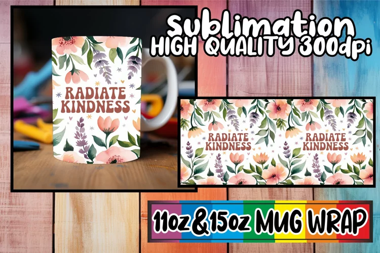 Bright horizons 11oz 15oz sublimation wrap, Flower Quote